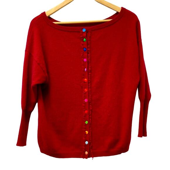 Neiman Marcus Cashmere Cardigan Sweater M Old Money Holiday Christmas Capsule - Picture 2 of 7